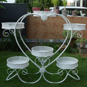 Heart-Shaped Metal Plant Stand