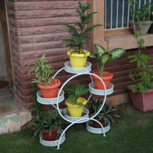 Stylish Heavy-Duty 6-Tier Metal Planter Stand for Indoor-Outdoor
