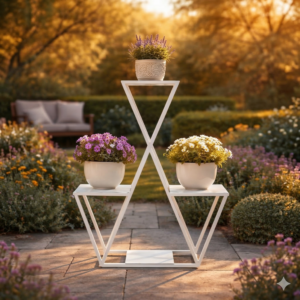 Multi-tier metal plant stand