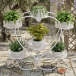 Heart-Shaped Metal Plant Stand