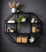 geometric metal wall shelf