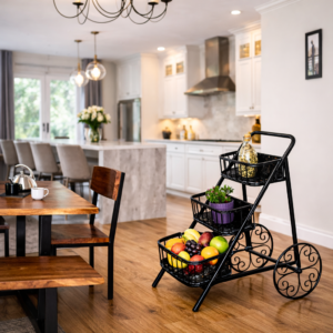 3 tier metal fruit basket stand