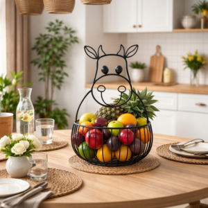 cow wall mounted fruit basket