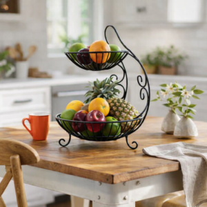 wall mounted 2 tier fruit basket