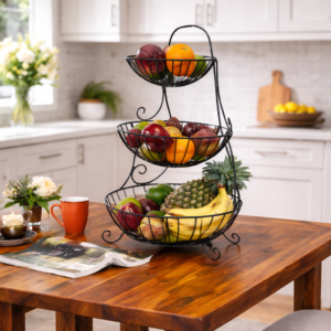 3 Tier Metal Fruit Basket Stand 