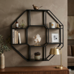 geometric metal wall shelf