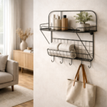 Metal Wall Shelf with Hanger