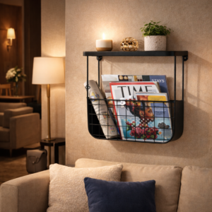 Wall Mounted Metal Basket Shelf