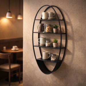 Oval Shape Metal Wall Shelf