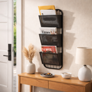 3 Pocket Metal Wall Shelf