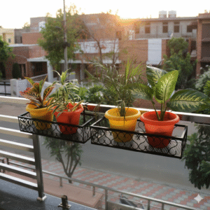 Railing-Mounted Flower Pot Holder