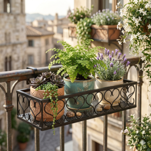 Railing-Mounted Flower Pot Holder