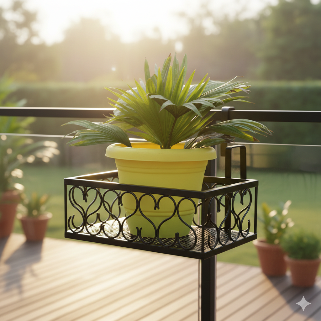 Metal Balcony Planter Stand