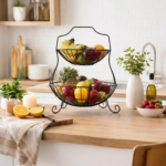 2 tier metal fruit basket