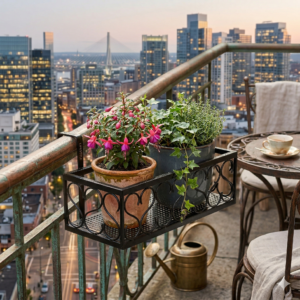 metal balcony planter stand