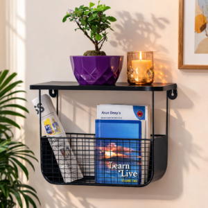 Wall Mounted Metal Magazine Basket