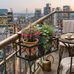 metal balcony planter stand