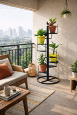 Elegant Spiral Metal Plant Stand