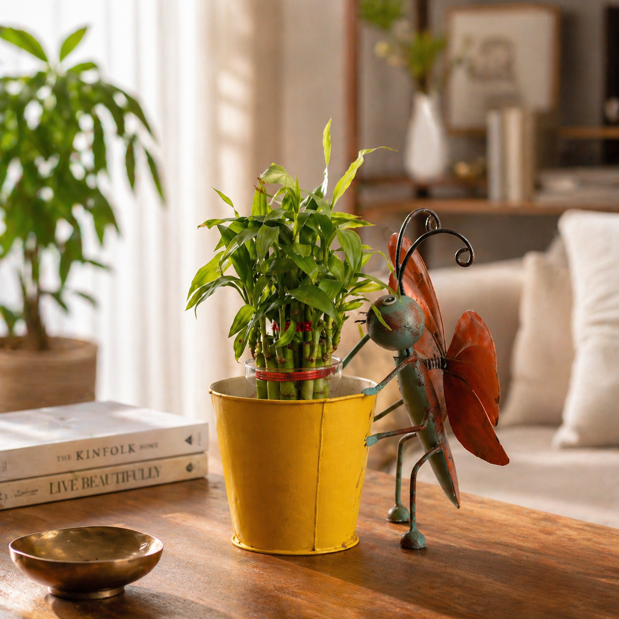 butterfly metal planter pot