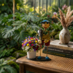 metal gardener planter pot