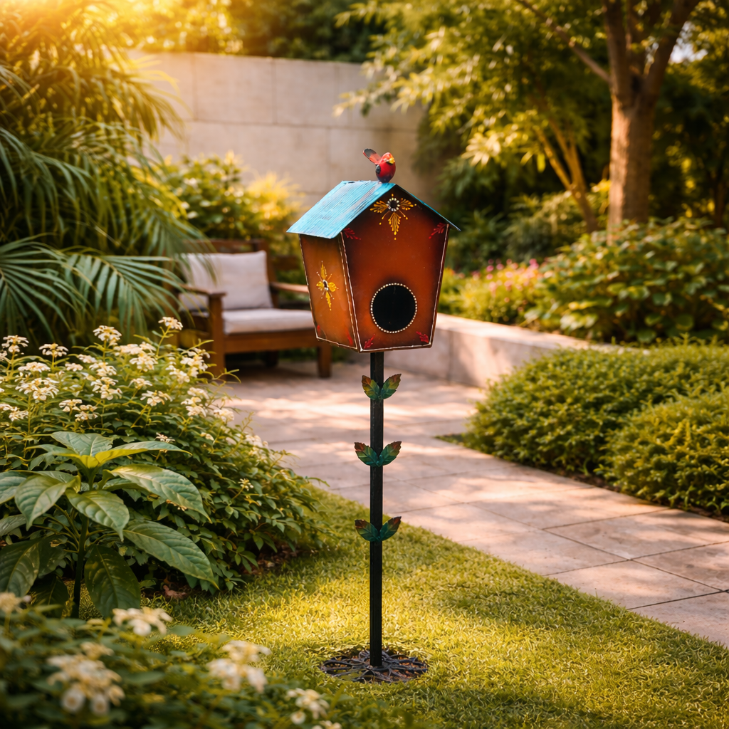 Garden Bird House Stand