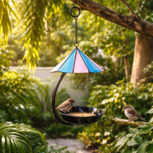 Beautiful Colorful Metal Bird Feeder – 1 Charming Garden Delight