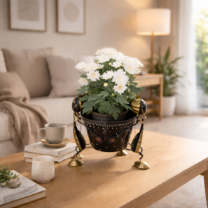 metal musician planter pot