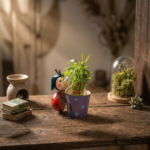 ladybug metal planter pot